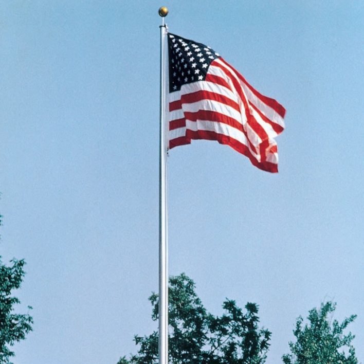 Silver Satin Finish - Internal Halyard - BnD Flagpole Sales